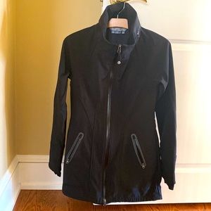 Athleta jacket with soft interior fabric. Thin but warm! Very deep pockets. XS